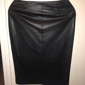 Faux leather pencil skirt